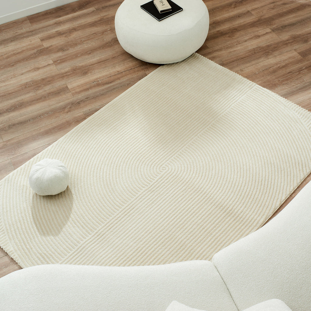 BIANCA - Alfombra moderna color crema con relieve - BIA159CRE BIANCA