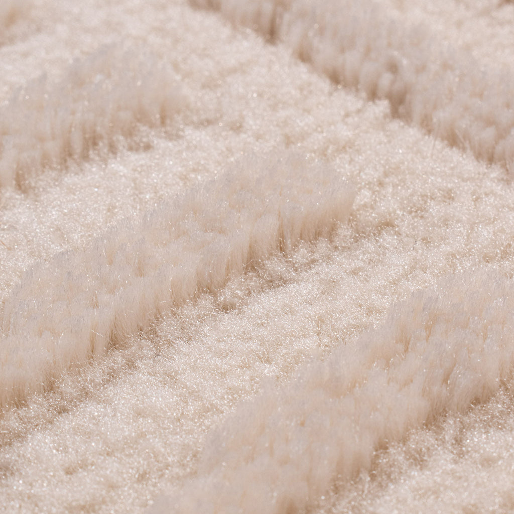 BIANCA - Tapis rond moderne crème à relief - BIA159CRE BIANCA