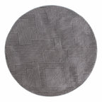 Gray graphic round rug with long embossed pile: BIA160GRI BIANCA