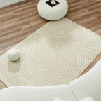 BIANCA - Alfombra de salón color crema con estampado de arcos - BIA163CRE BIANCA