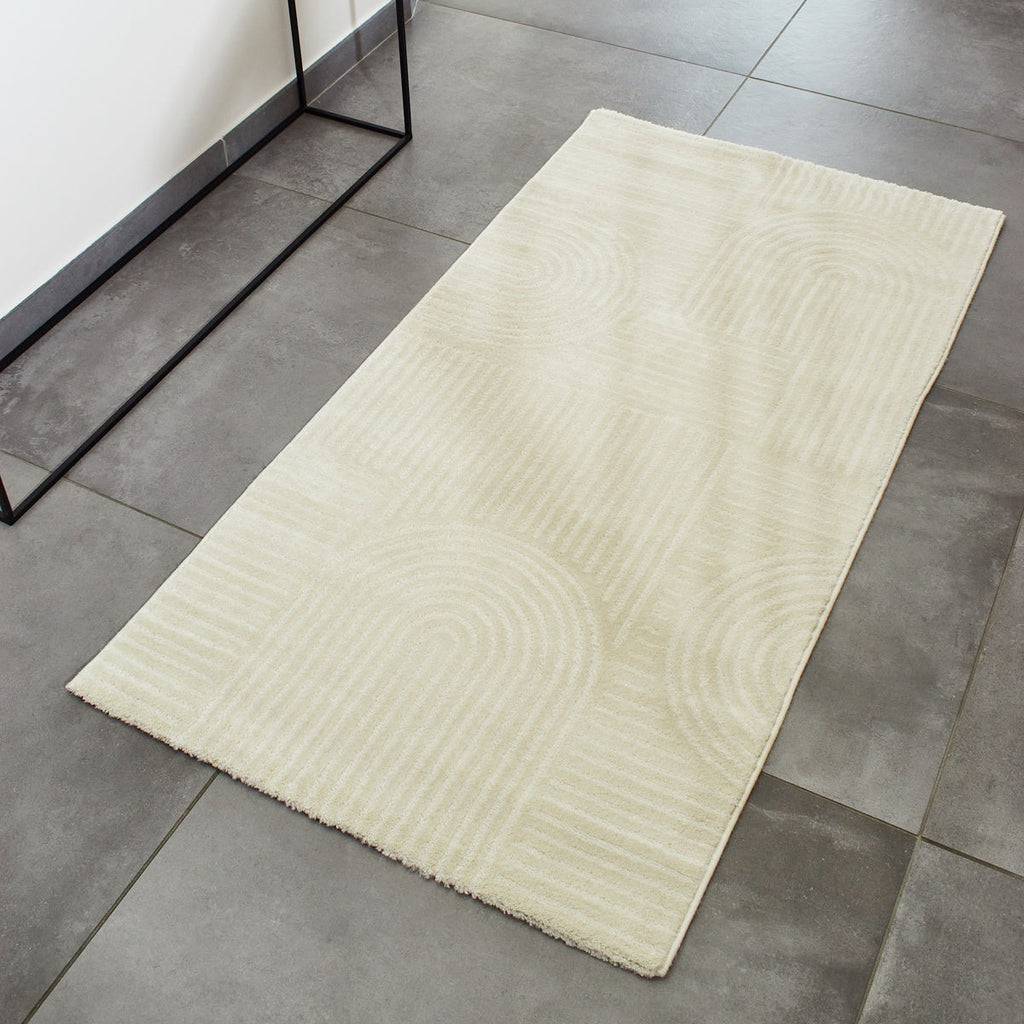 Alfombra crema con motivos en relieve: BIA163CRE BIANCA