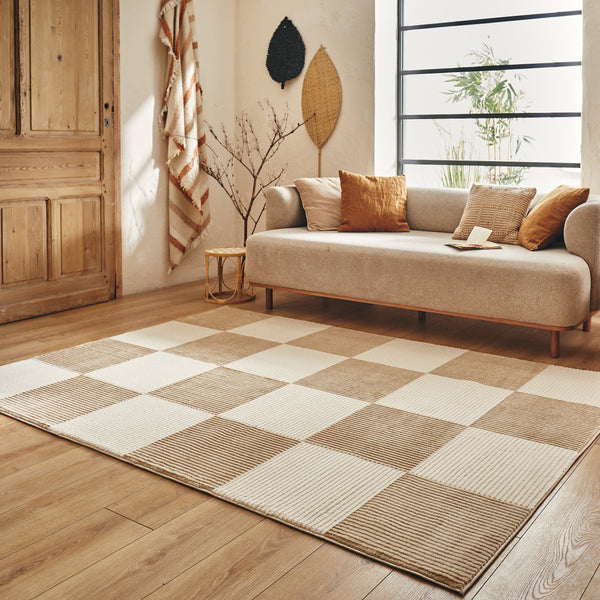 BIANCA - Modern cream rug with checkerboard pattern - BIA172CRE BIANCA