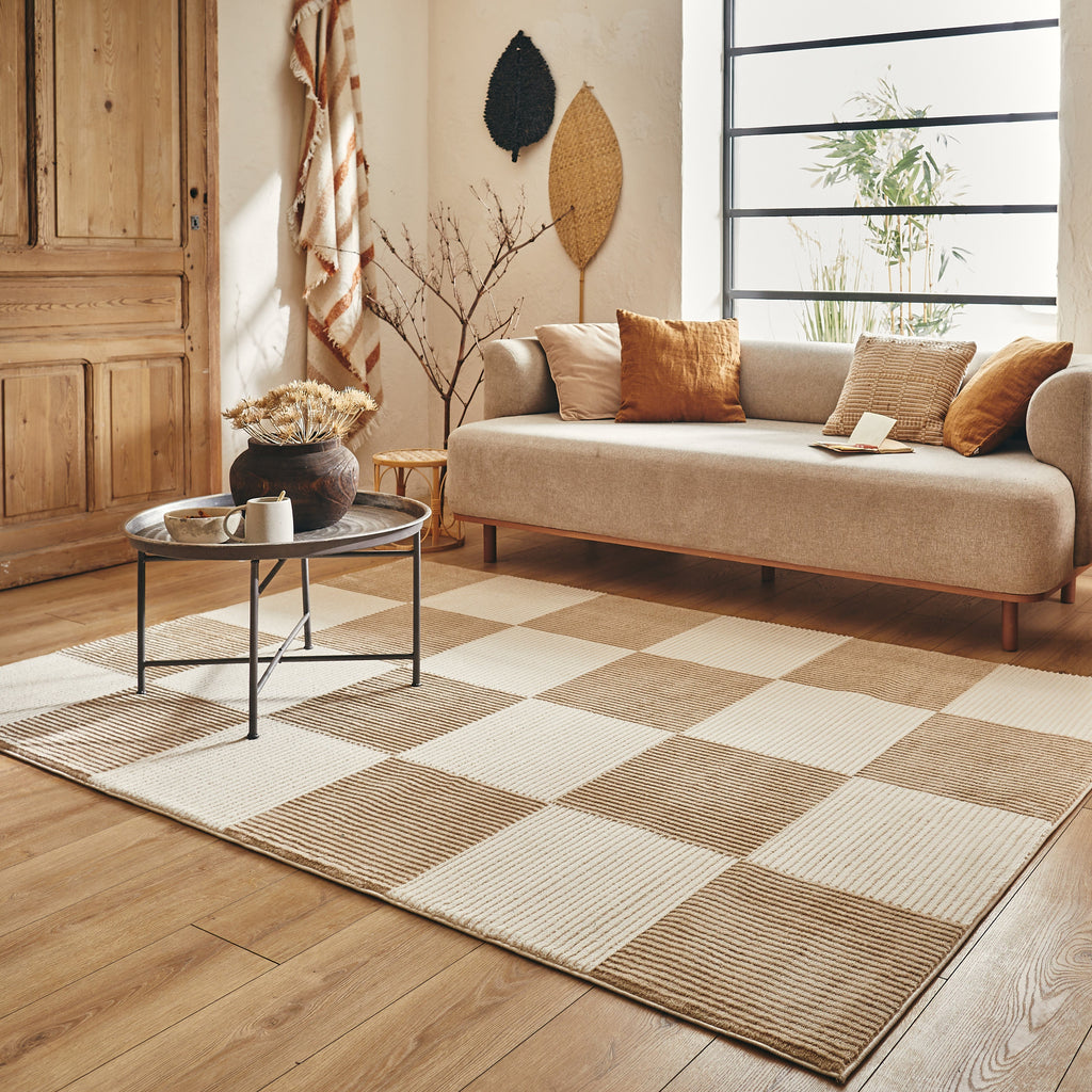 BIANCA - Modern cream rug with checkerboard pattern - BIA172CRE BIANCA