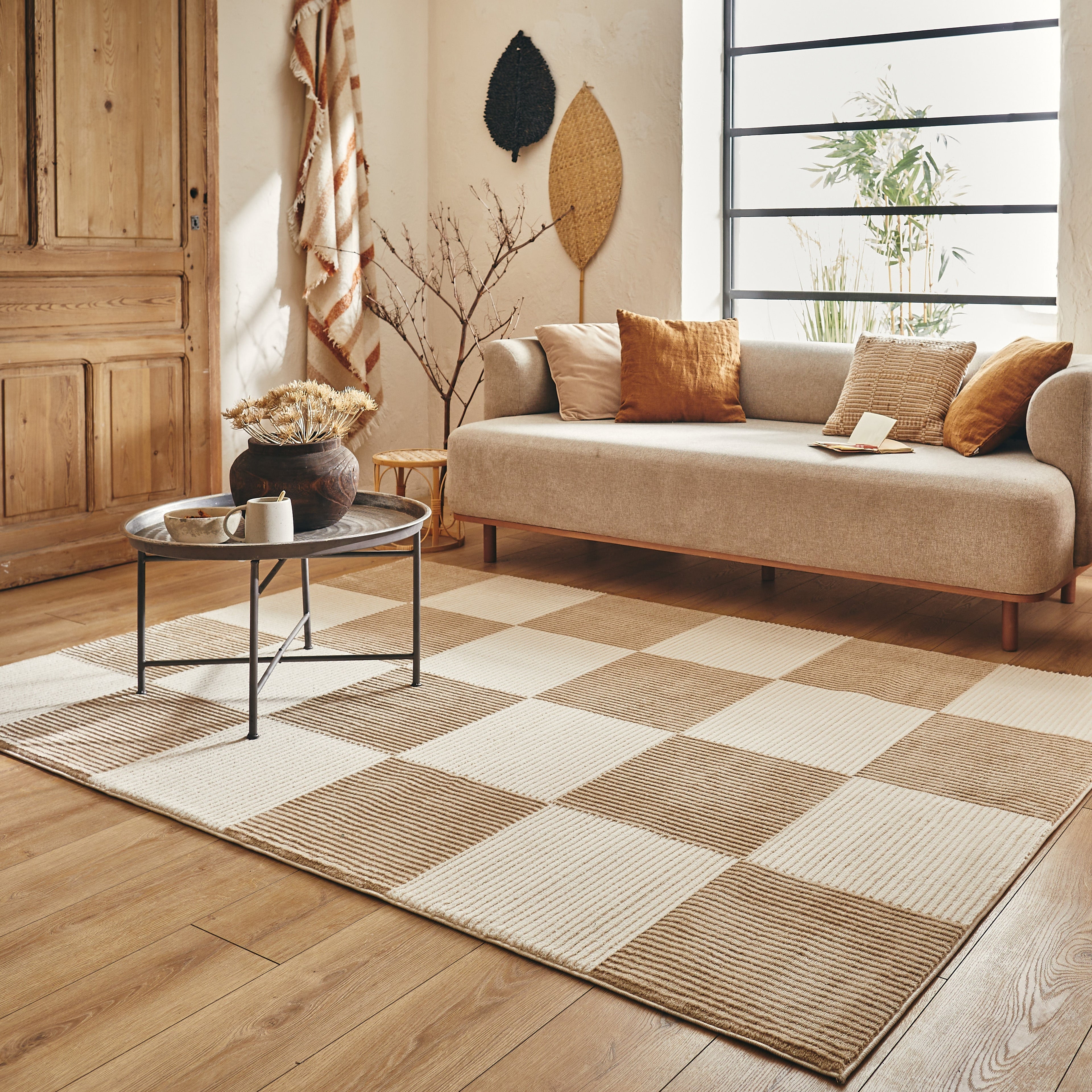 BIANCA - Modern cream rug with checkerboard pattern - BIA172CRE BIANCA
