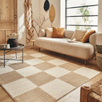 BIANCA - Modern cream rug with checkerboard pattern - BIA172CRE BIANCA