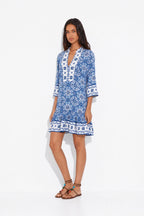 Bianca Dress - Blue Tile