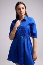 Robe Courte - Biba Court Uni - Bleu