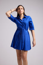 Robe Courte - Biba Court Uni - Bleu