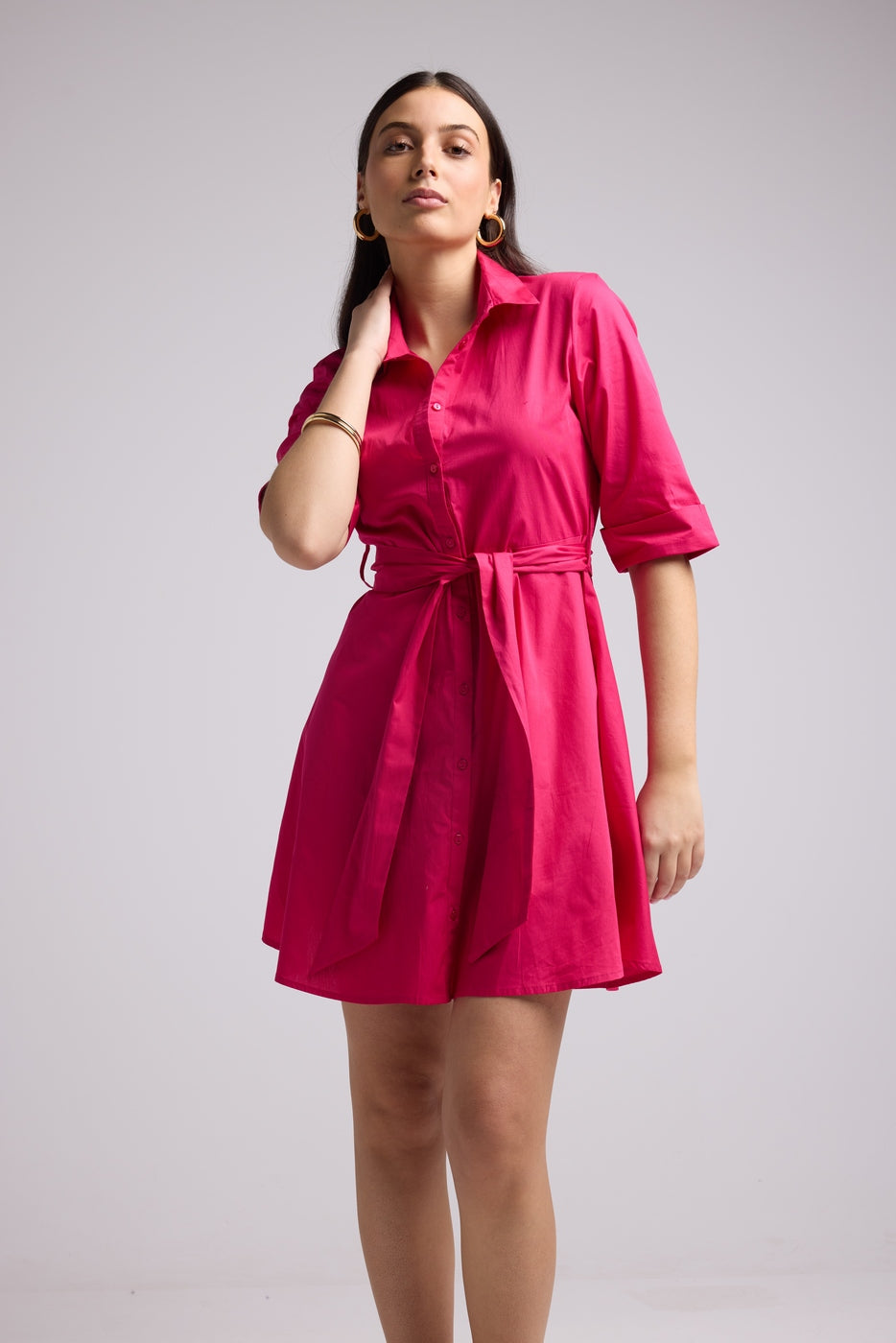 Short Dress - Biba Court Plain - Pink