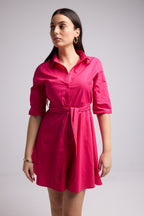 Short Dress - Biba Court Plain - Pink