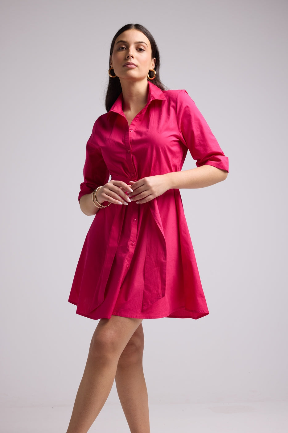 Short Dress - Biba Court Plain - Pink