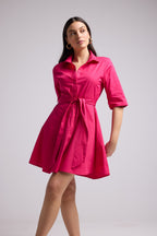 Short Dress - Biba Court Plain - Pink