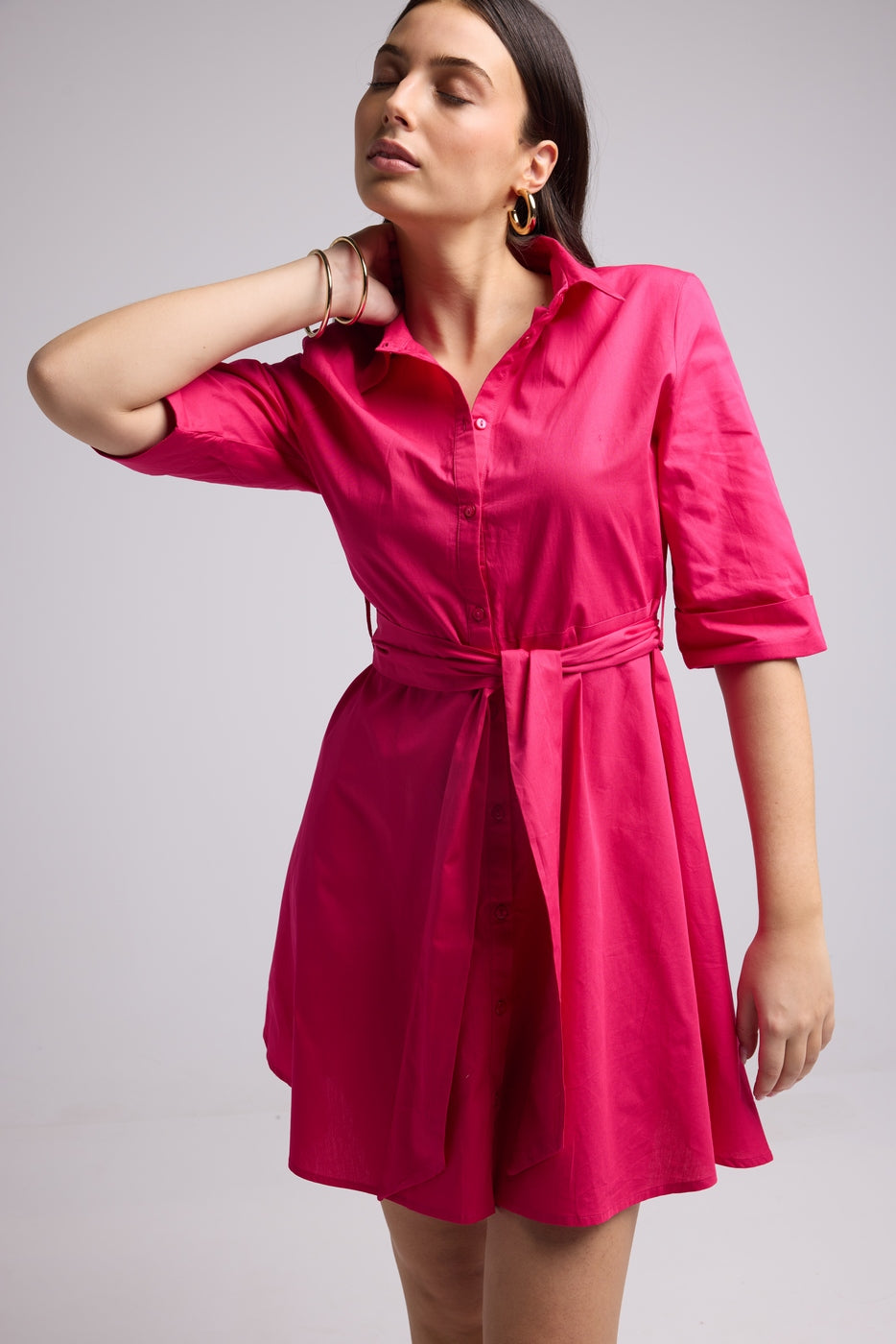 Short Dress - Biba Court Plain - Pink