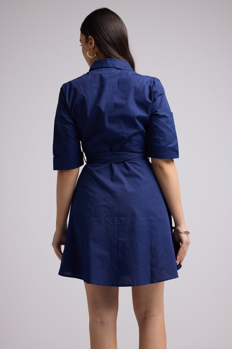 Short Dress - Biba Court Plain - Navy
