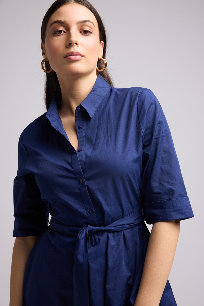 Short Dress - Biba Court Plain - Navy