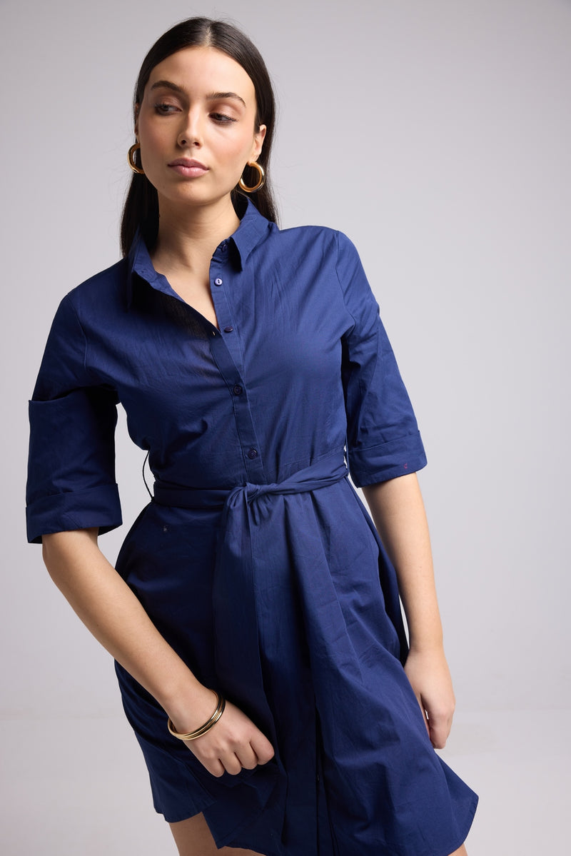 Short Dress - Biba Court Plain - Navy