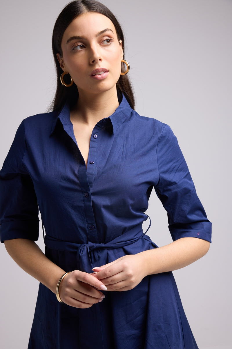 Short Dress - Biba Court Plain - Navy