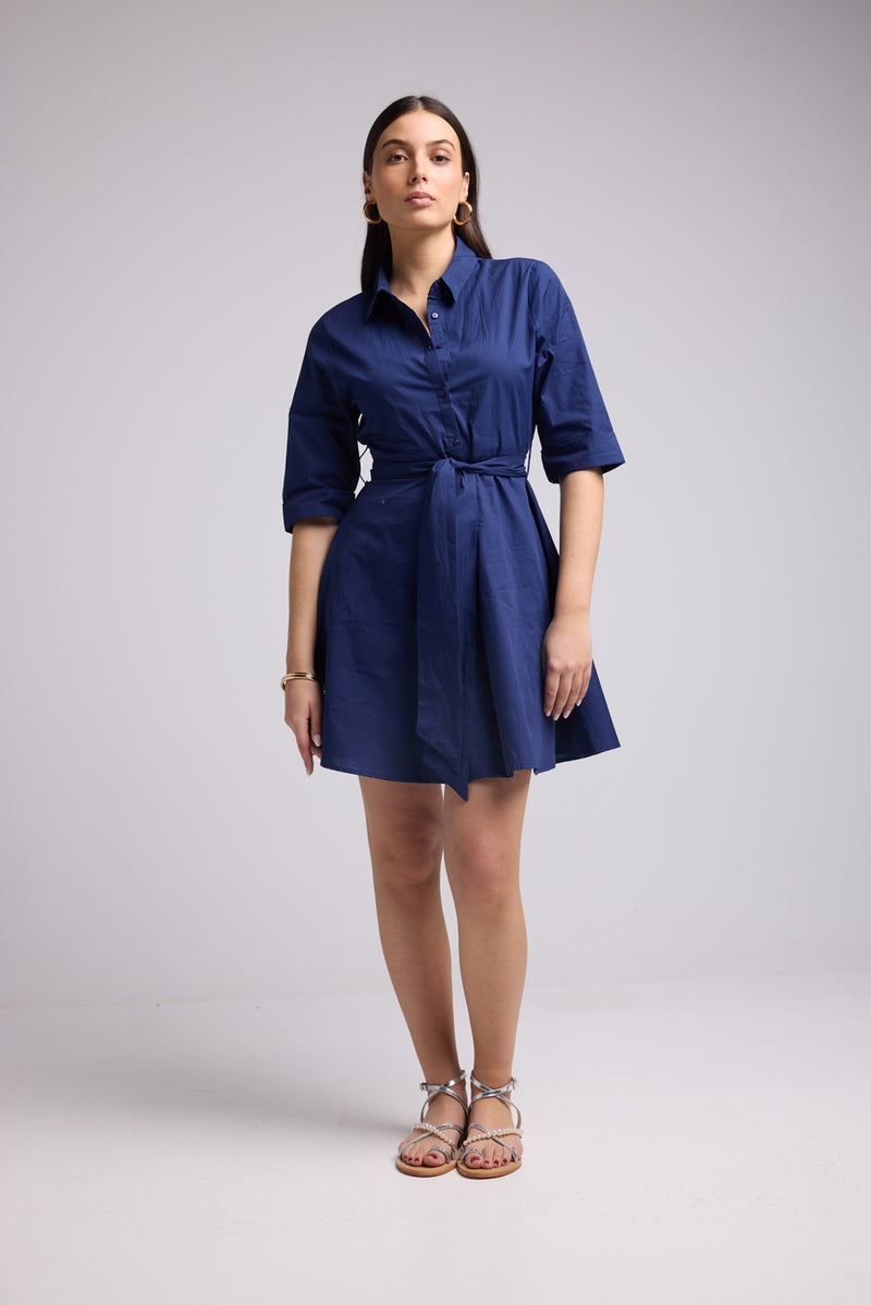 Short Dress - Biba Court Plain - Navy