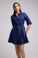 Short Dress - Biba Court Plain - Navy