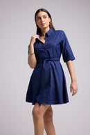 Short Dress - Biba Court Plain - Navy
