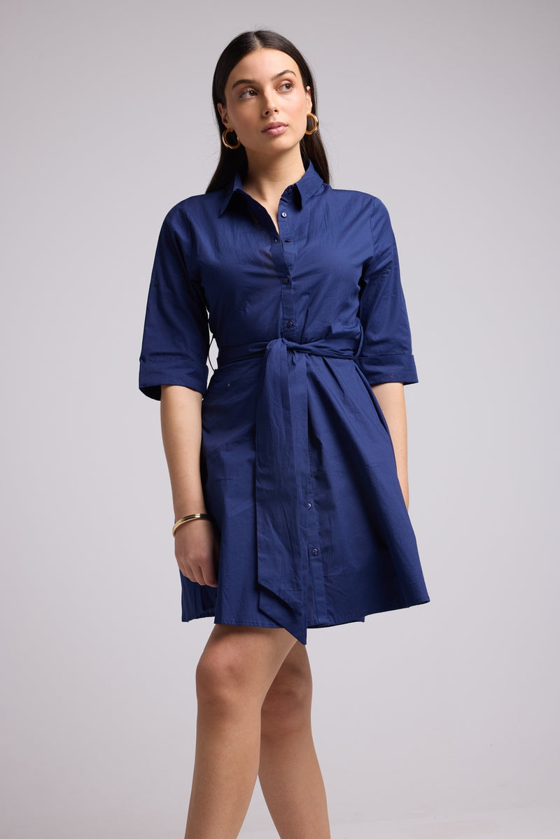 Short Dress - Biba Court Plain - Navy