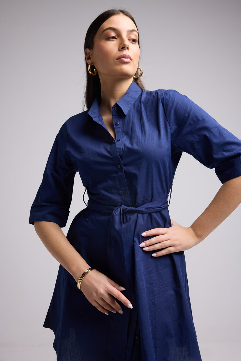 Short Dress - Biba Court Plain - Navy