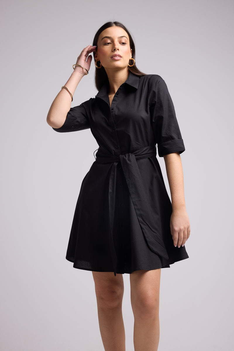 Vestido Corto - Biba Court Plain - Negro