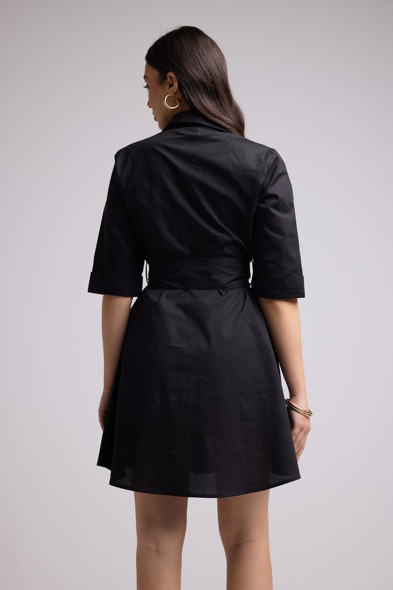 Vestido Corto - Biba Court Plain - Negro