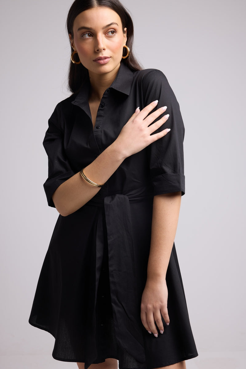 Vestido Corto - Biba Court Plain - Negro
