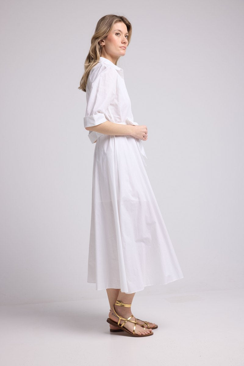 Robe Long Manches Mi Longues - Blanc