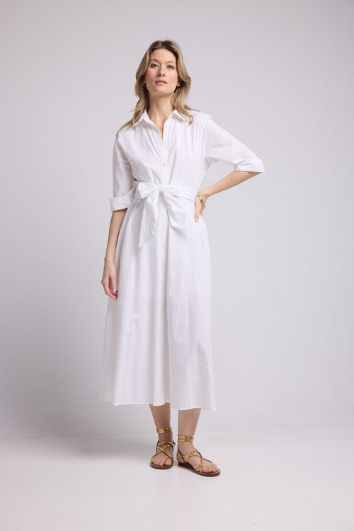 Robe Long Manches Mi Longues - Blanc