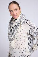 Echarpe Bandana Unisexe 90*90 - Blanc Noir