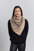 Gran Pañuelo Bandana Presley En Cachemira - Ecoland Beige & Negro - Mixto