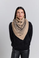 Grande Echarpe Bandana Presley - Ecoland Beige & Noir - Mixte