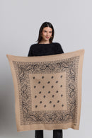 Grande Echarpe Bandana Presley - Ecoland Beige & Noir - Mixte