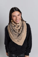 Grande Echarpe Bandana Presley - Ecoland Beige & Noir - Mixte