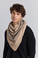 Grande Echarpe Bandana Presley - Ecoland Beige & Noir - Mixte