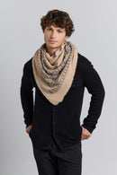Grande Echarpe Bandana Presley - Ecoland Beige & Noir - Mixte