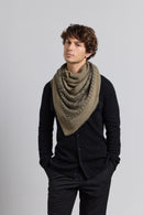 Grande Echarpe Bandana Presley - Vert Khaki & Noir