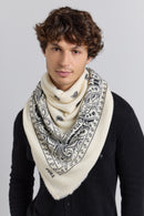Grande Echarpe Bandana Presley - Blanc & Noir - Mixte