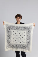 Grande Echarpe Bandana Presley - Blanc & Noir - Mixte