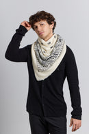 Grande Echarpe Bandana Presley - Blanc & Noir - Mixte