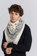 Grande Echarpe Bandana Presley - Blanc & Noir - Mixte