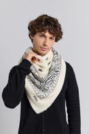 Grande Echarpe Bandana Presley - Blanc & Noir - Mixte