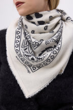 Grande Écharpe Bandana Print Cœur Bandana Big Arizona - Blanc Noir - Homme