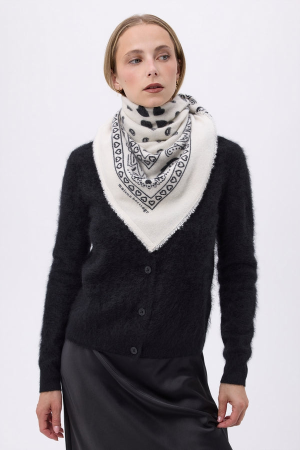 Grande Écharpe Bandana Print Cœur Bandana Big Arizona - Blanc Noir - Homme