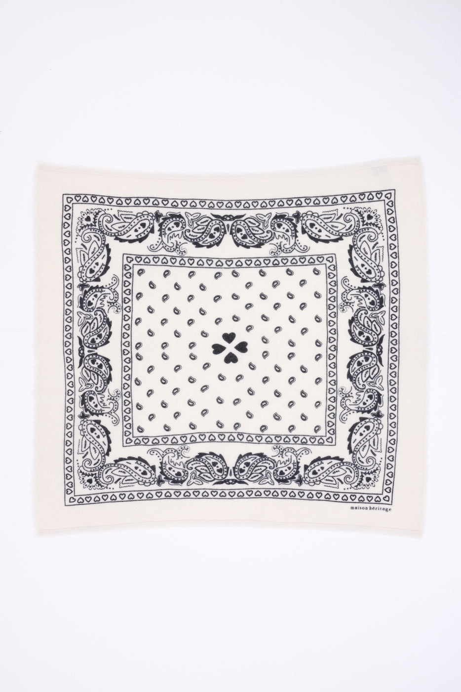Grande Écharpe Bandana Print Cœur Bandana Big Arizona - Blanc Noir - Homme