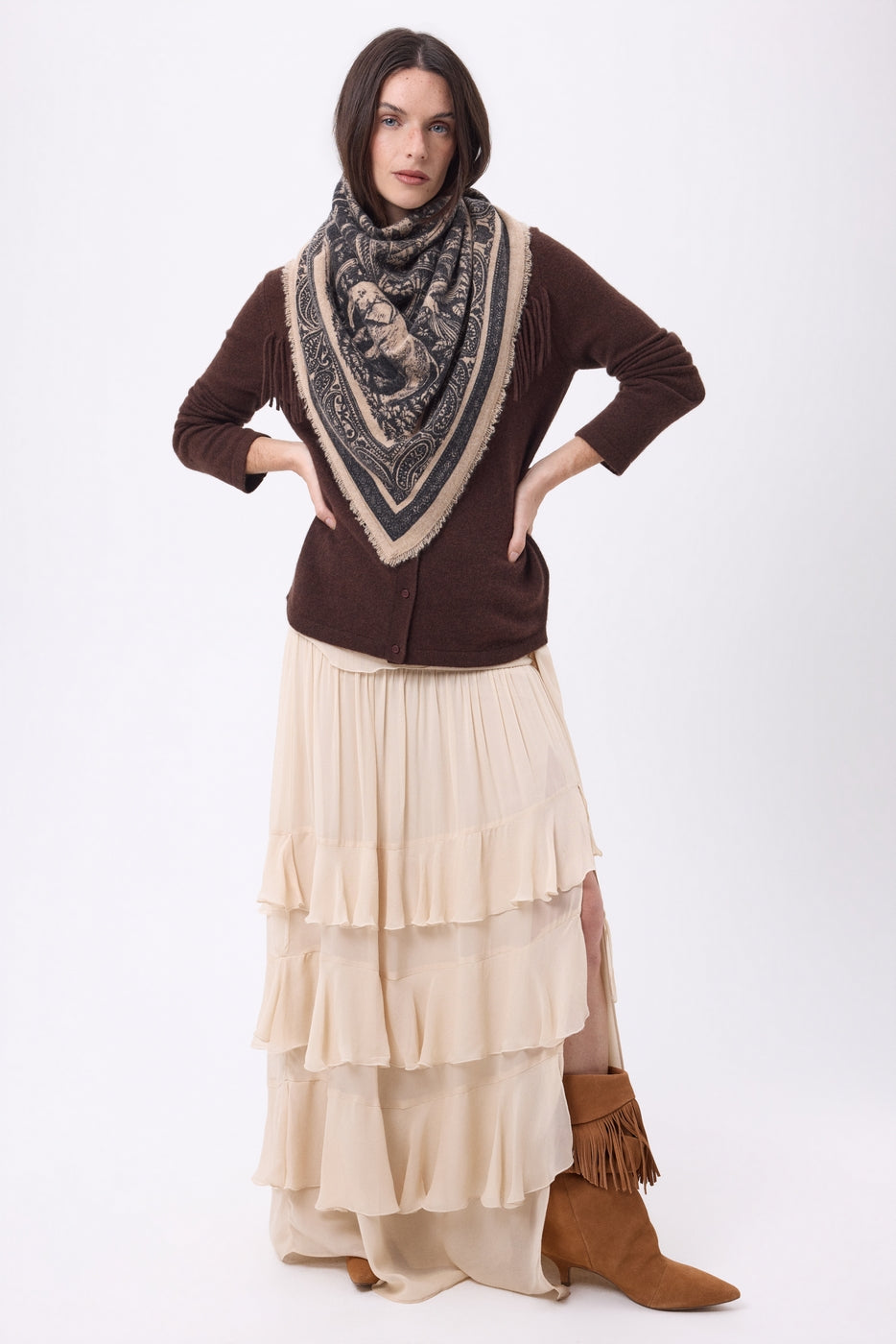 Large Bandana Grande Serre - Cream Beige - Women