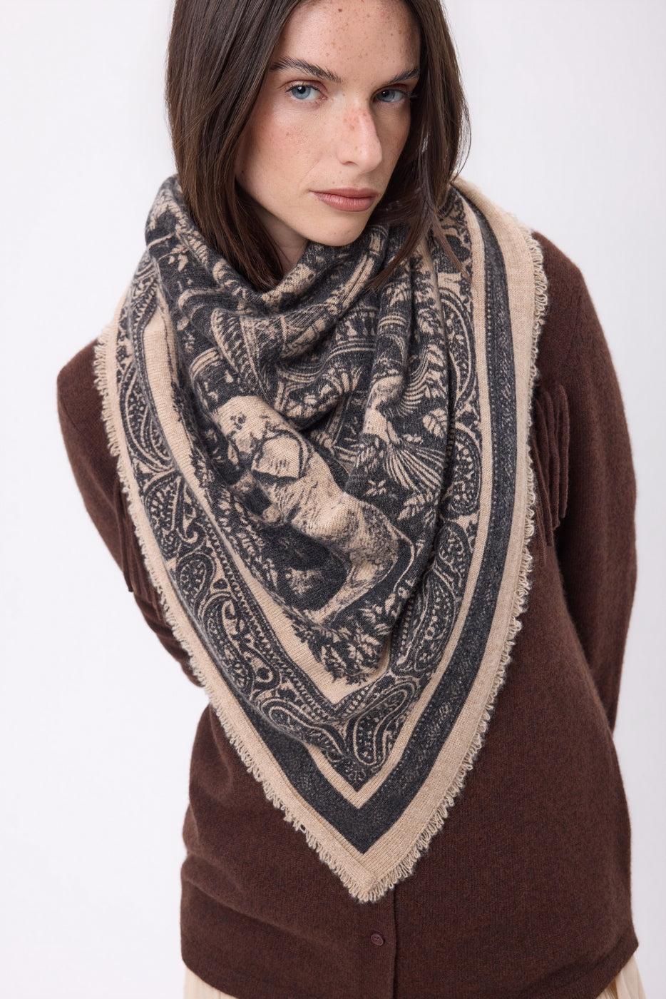 Large Bandana Grande Serre - Cream Beige - Women