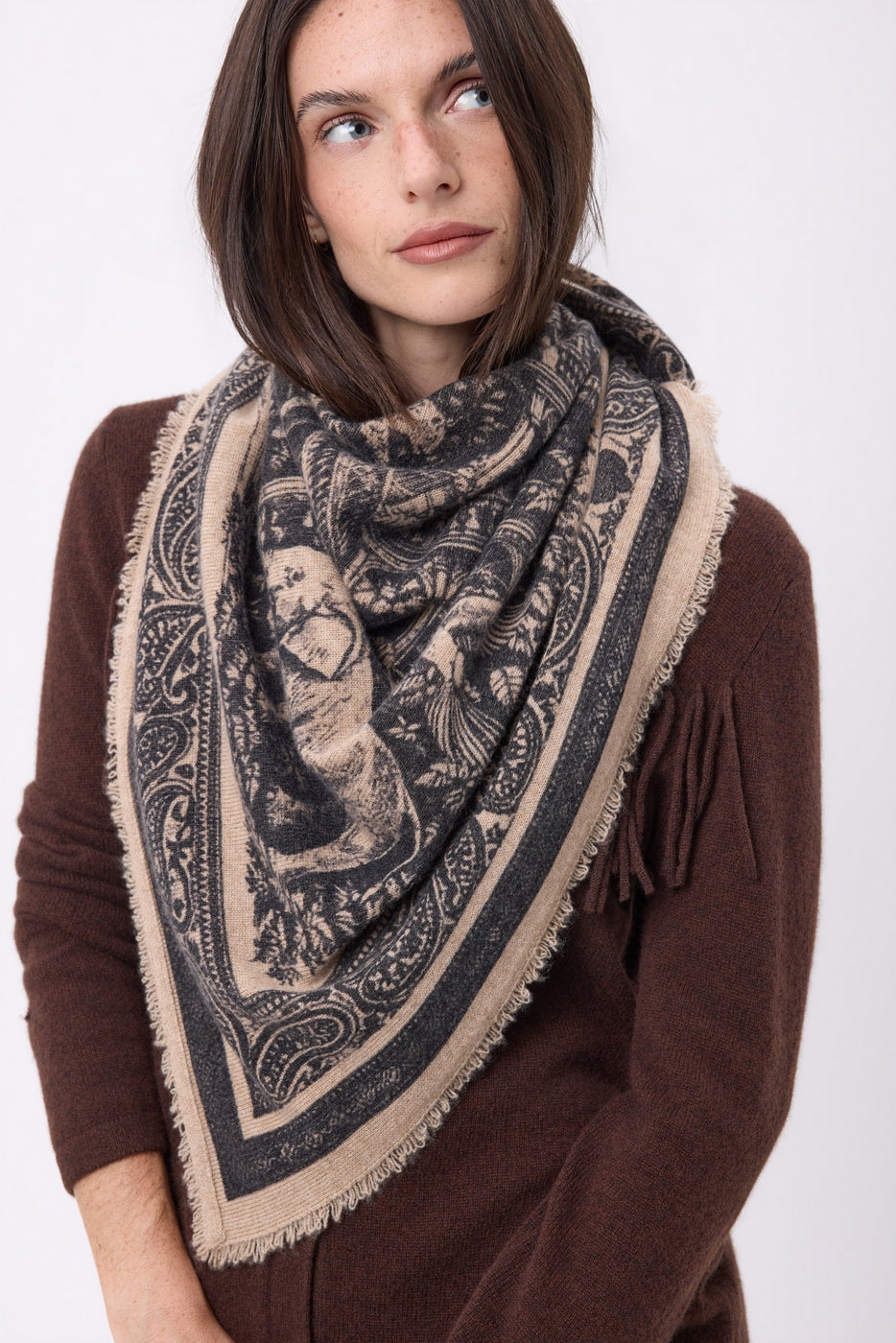Large Bandana Grande Serre - Cream Beige - Women